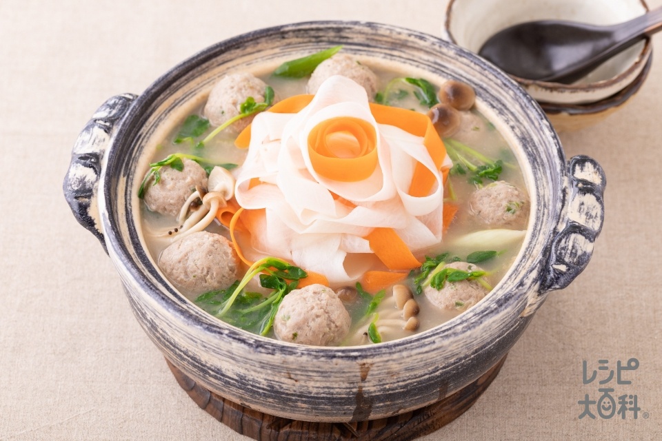 ひらひら大根と肉団子鍋
