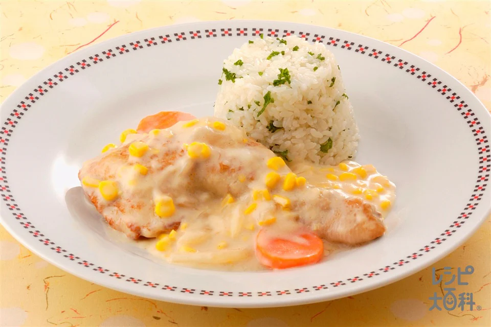 コーンと鶏肉のクリーム煮