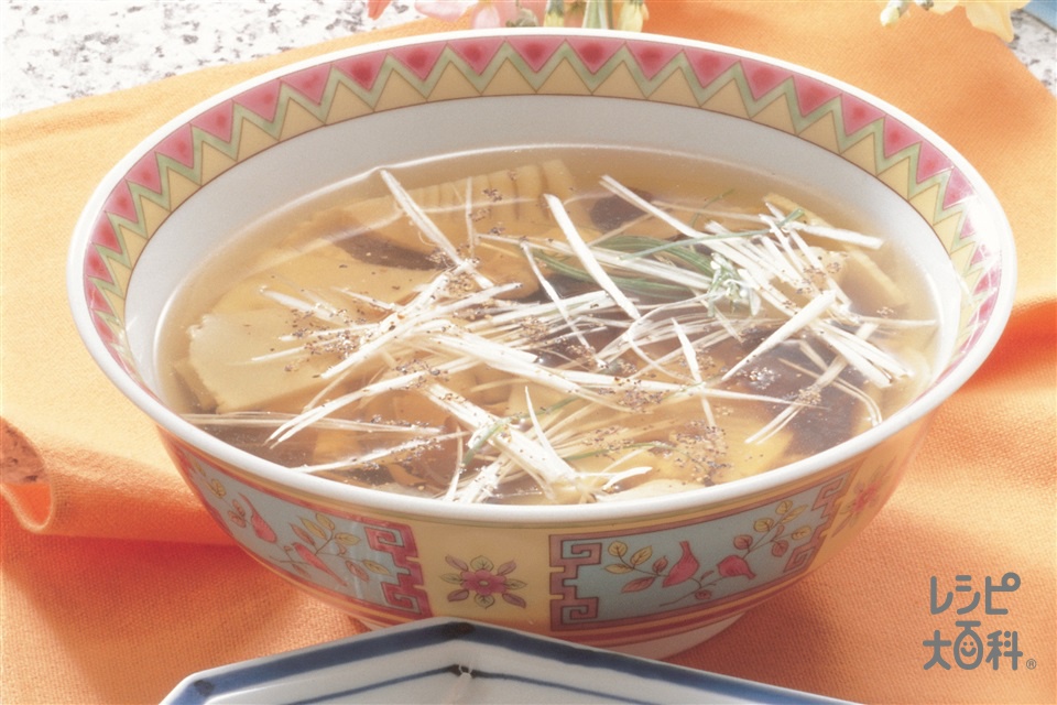 たけのこと鶏ささ身のスープ