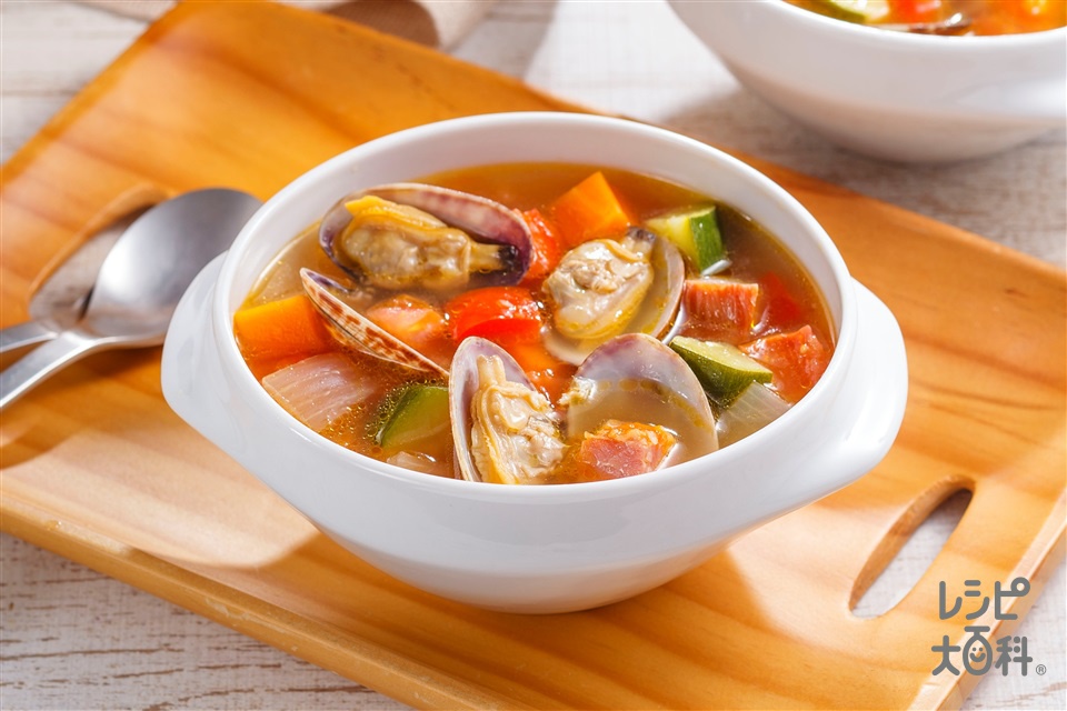 トマトとあさりのごちそうスープ