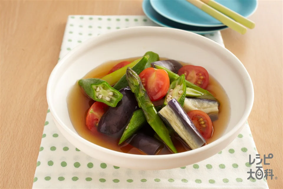 レンジで簡単!夏野菜の冷たい煮びたし