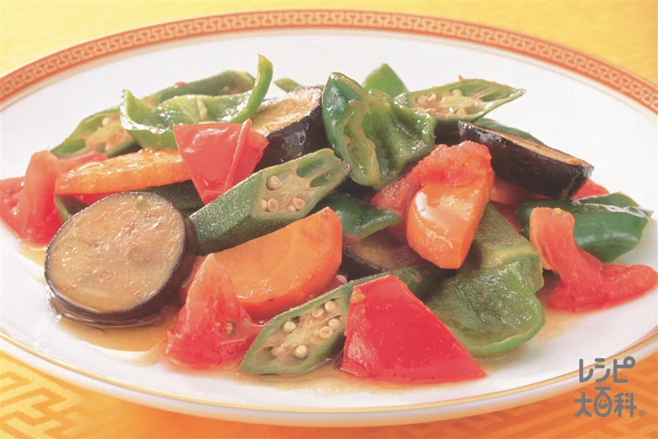 緑黄色たっぷりトマト炒め