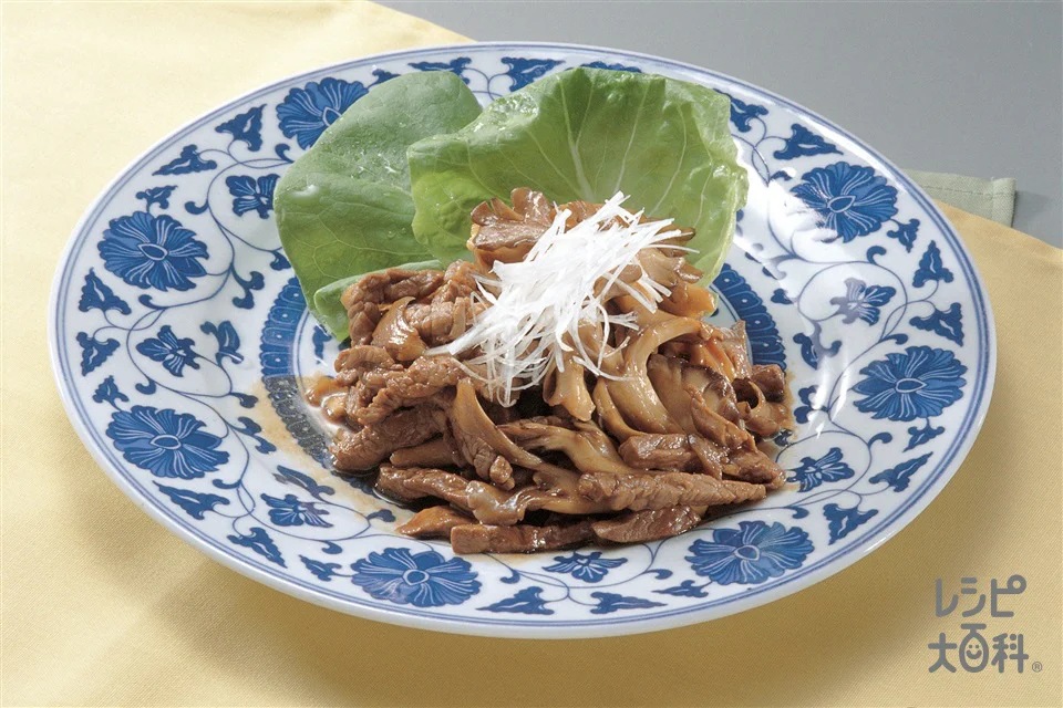 まいたけと牛肉の甜麺醤炒め