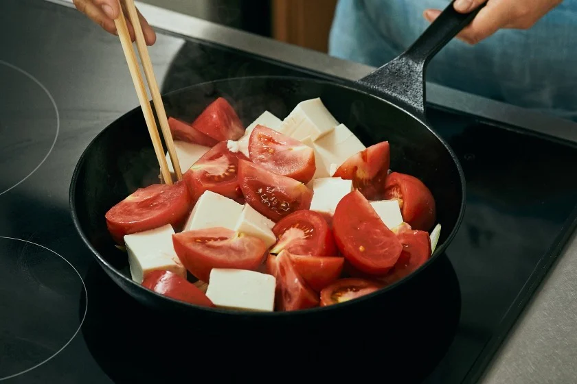 とまとと豆腐のふんわり炒めのつくり方_3_1