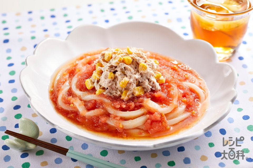 すりおろしトマトの冷やしうどん