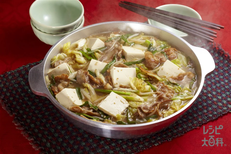 豚肉とキャベツのごま炒鍋