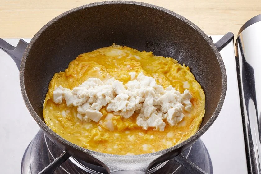 豆腐オムレツ きのこの香味バター炒めがけのつくり方_2_1