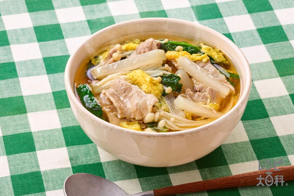 豚こまと大根のかきたま まんぷくスープ