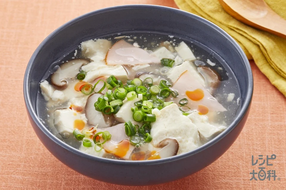 ハムと豆腐の中華スープ