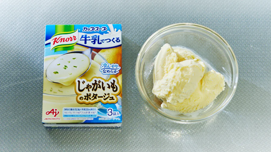 「クノール® カップスープ」とラクトアイスで「アイスヴィシソワーズ」