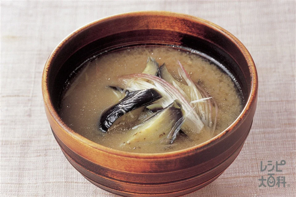 炒めなすとみょうがのみそ汁