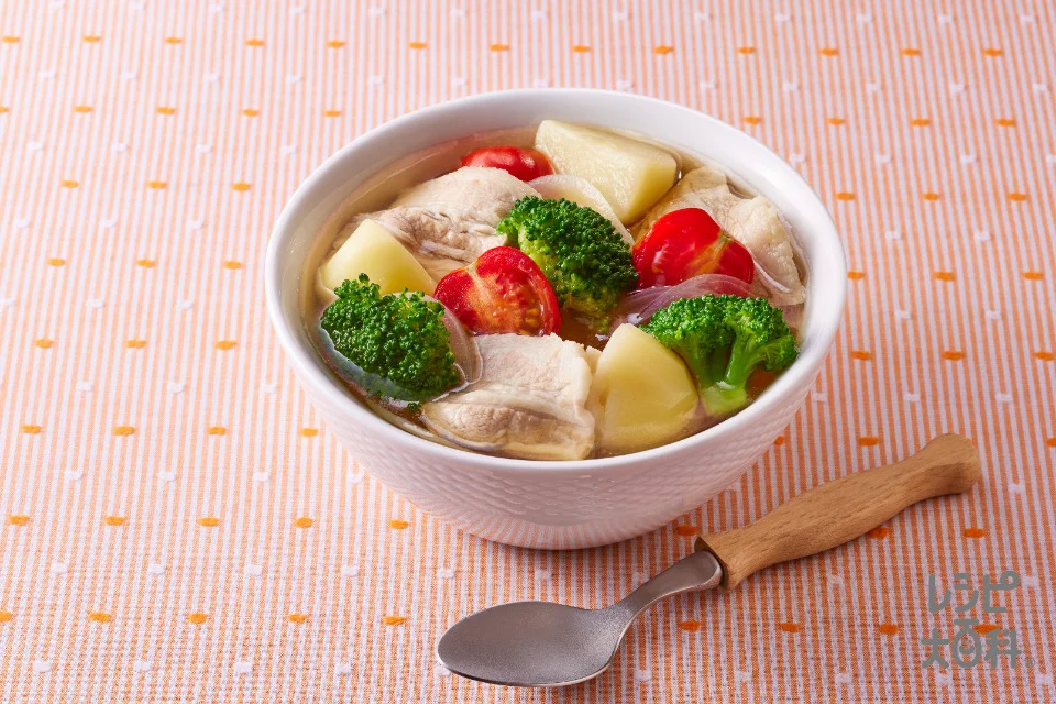 豚バラとじゃがいものいろどりまんぷくスープ