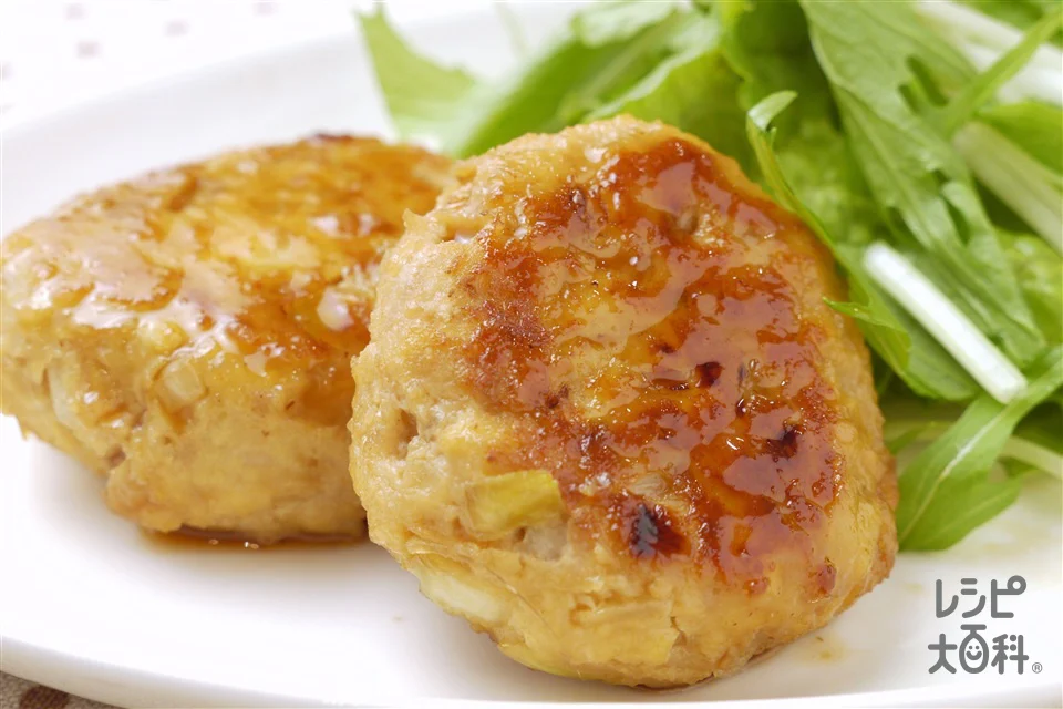 厚揚げとシャキシャキ玉ねぎの照り焼きハンバーグ