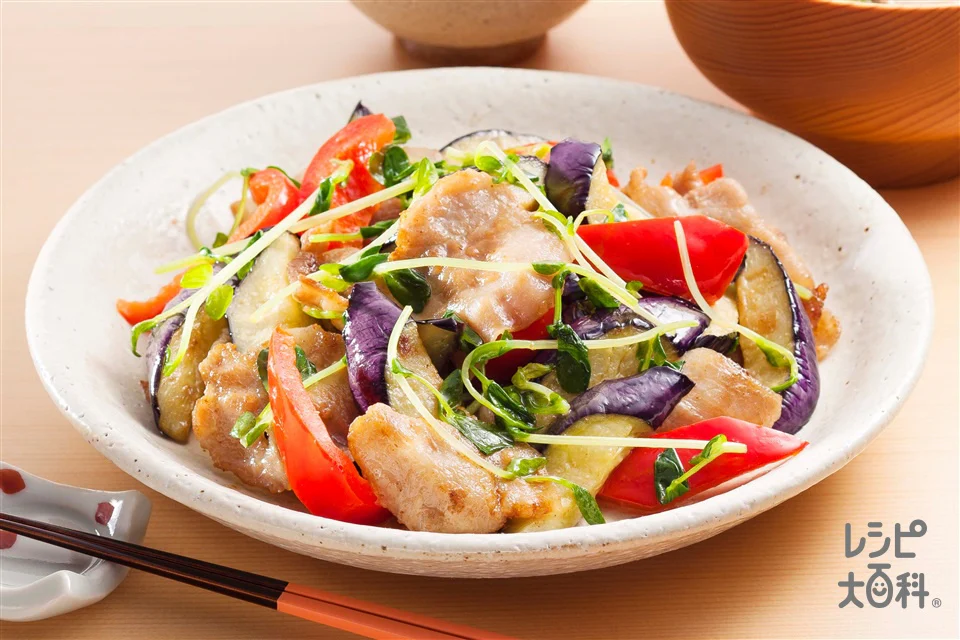なすと豚肉の梅だし炒め