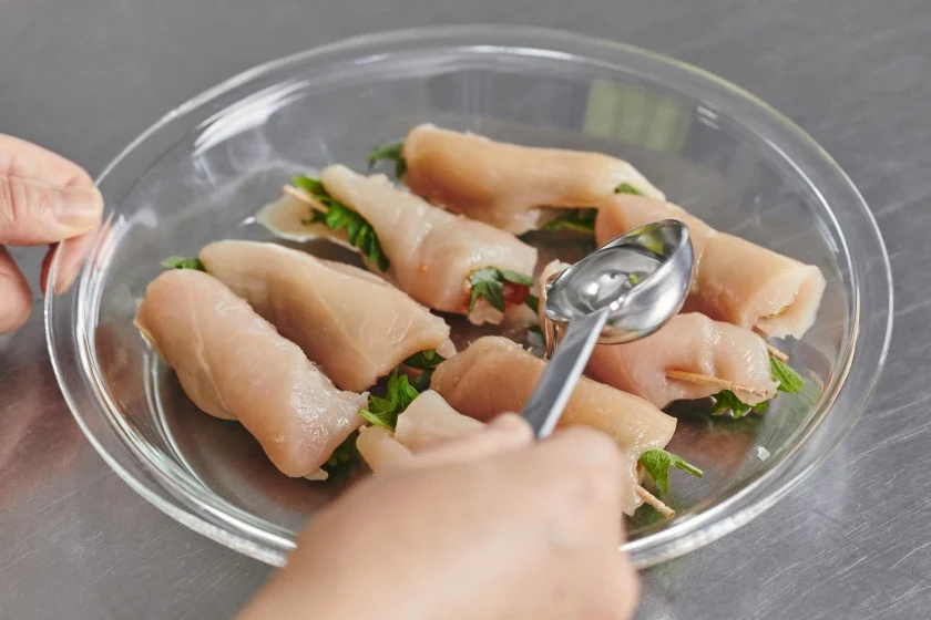 ささ身の梅じそレンジ焼きのつくり方_4_2