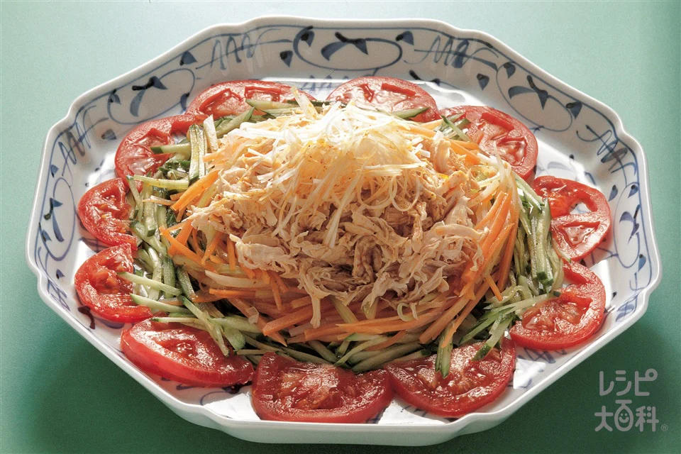 せん切り野菜の山椒ソース