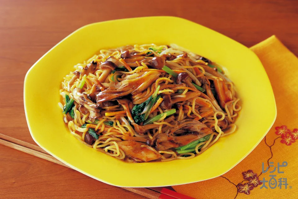 きのこたっぷりオイスターソース焼きそば