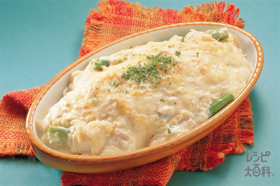 グリーンアスパラのグラタン風ホットサラダ