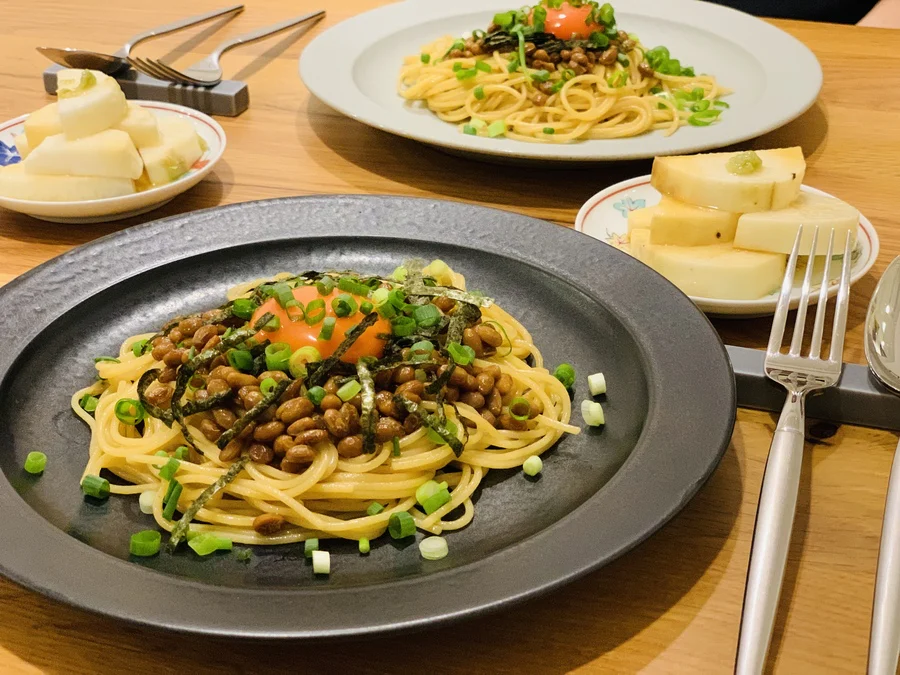 味の素社製品でお店の味を再現!「特製納豆パスタ」