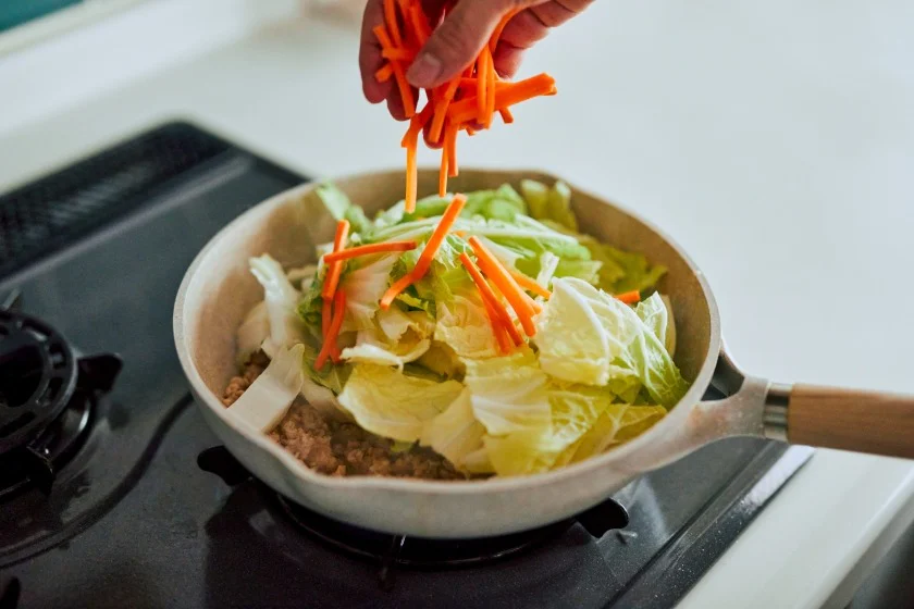 白菜とひき肉の帆立だし塩あんかけのつくり方_3_1