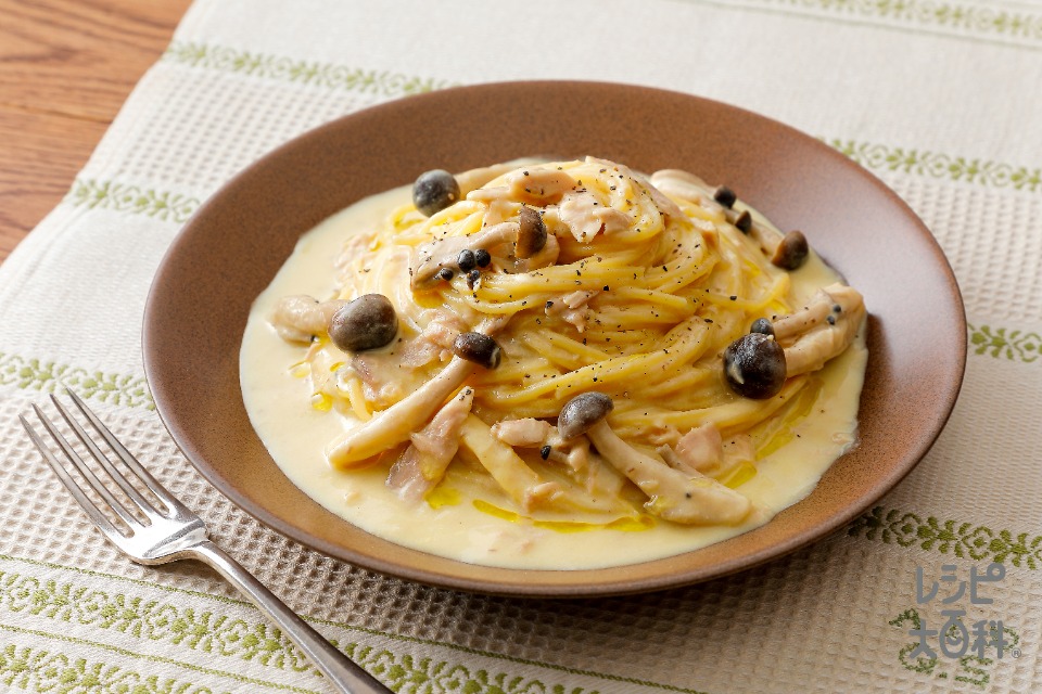 ツナとコーンのワンパンクリームパスタ