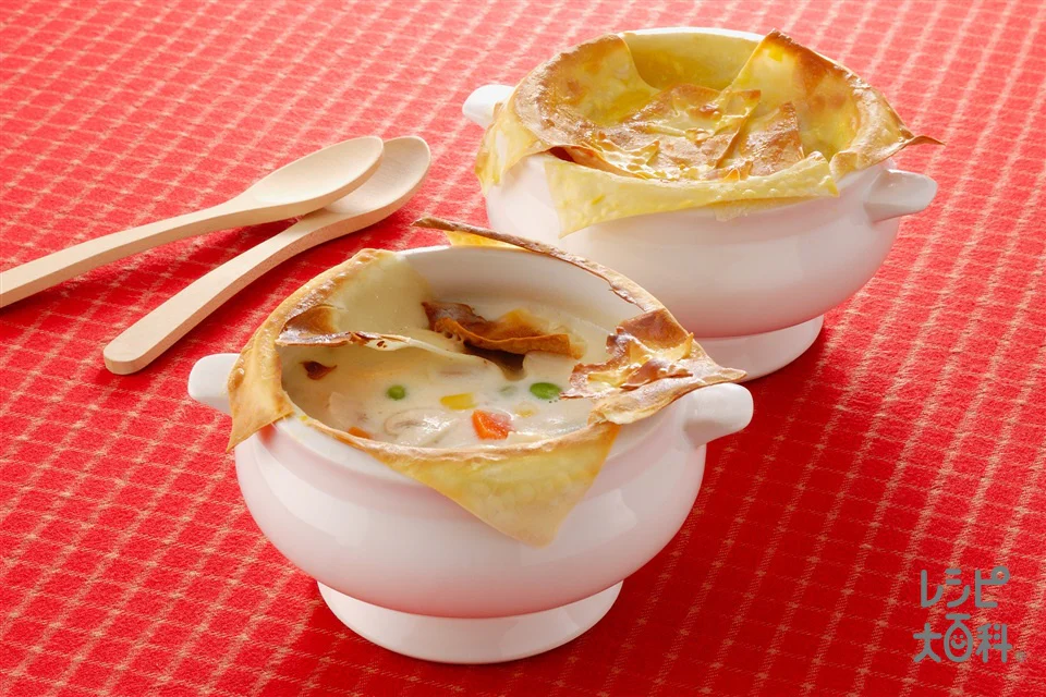ワンタンの皮のパイスープ