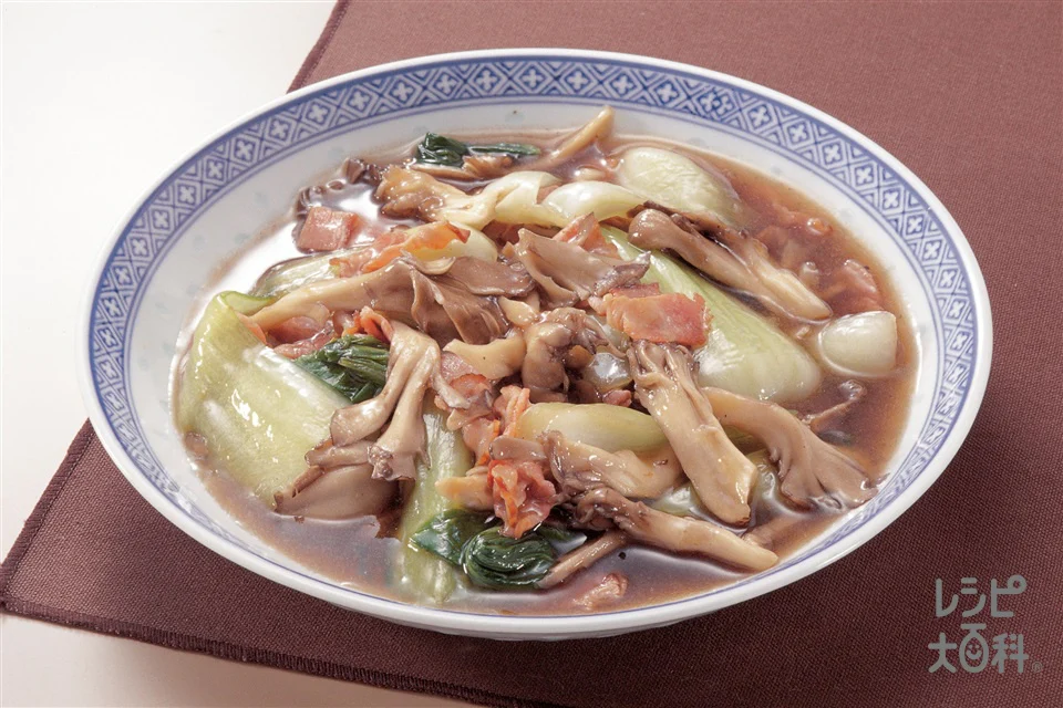 まいたけとチンゲン菜のオイスターソース炒め