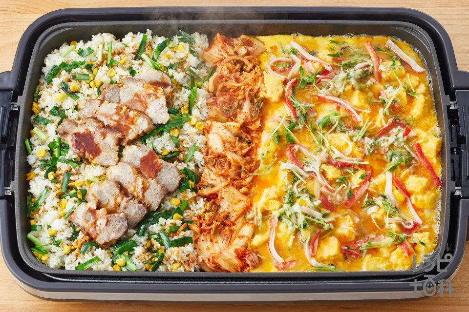 簡単!焼き豚スタミナチャーハン × ふわふわかに玉