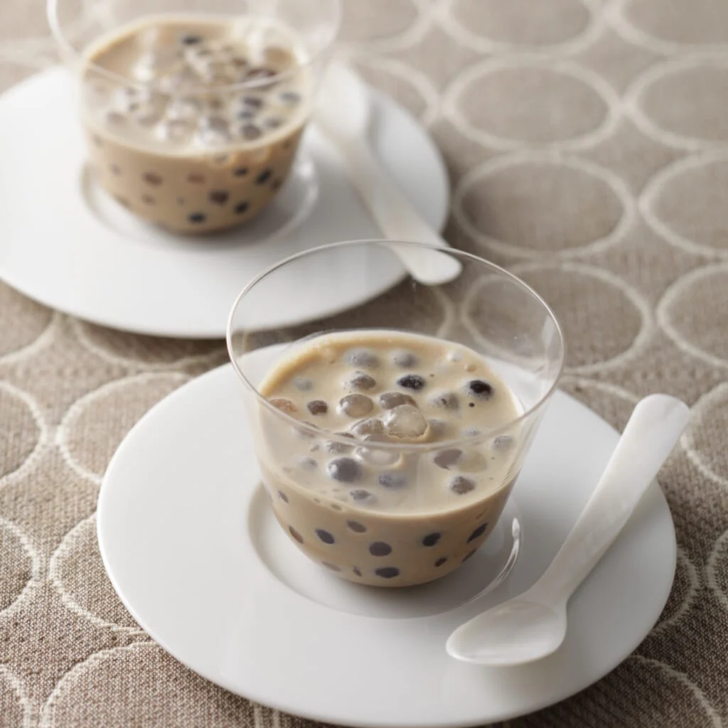 タピオカ入りホットカフェラテ