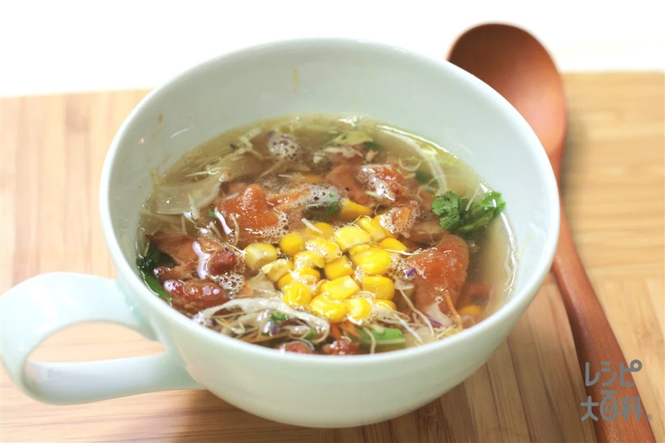 お手軽チキンサラダスープ ~そんなわけで、やきとりすーぷ~