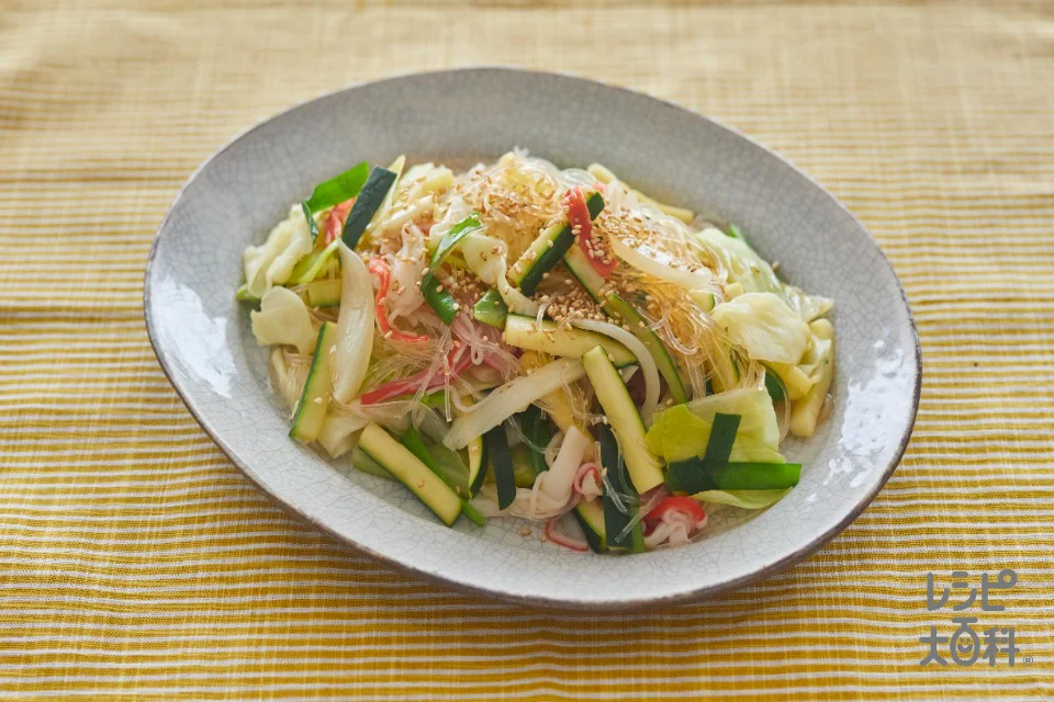かにかまと野菜のレンジ春雨