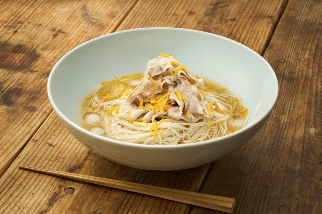 黄ゆずの秋兆し素麺
