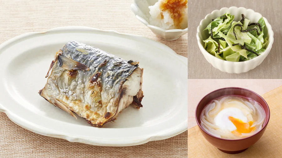 【2日目】味付け簡単!キャベツ塩昆布和えとさばのうま塩焼きの献立