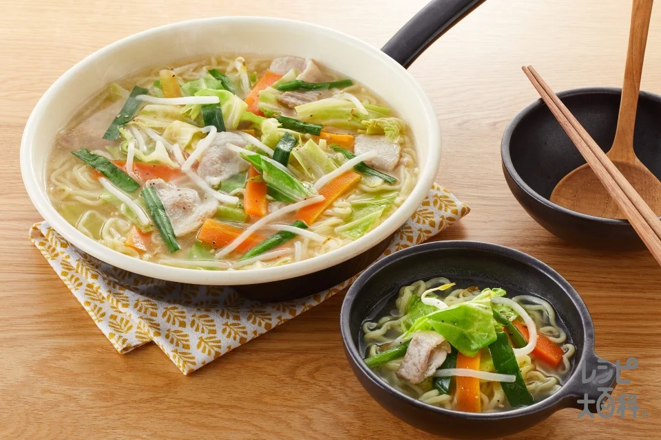 鍋の〆 豚バラキャベツの炒め鍋で作るタンメン