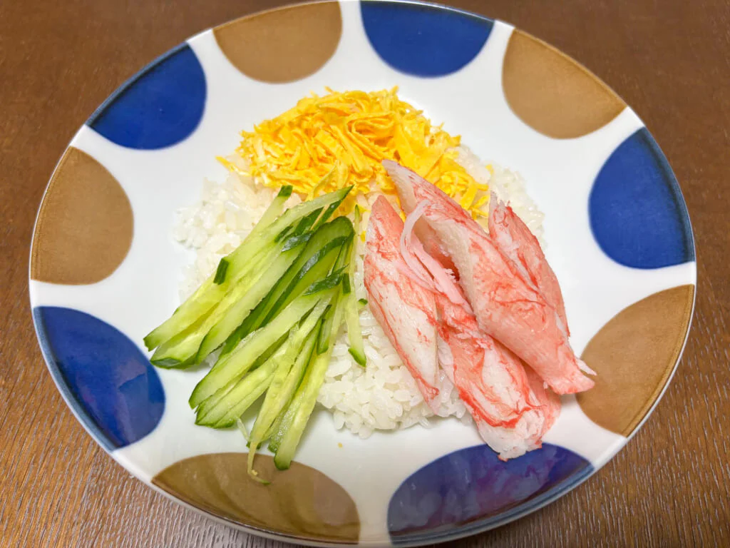 かに風味かまぼこ×きゅうり×錦糸卵