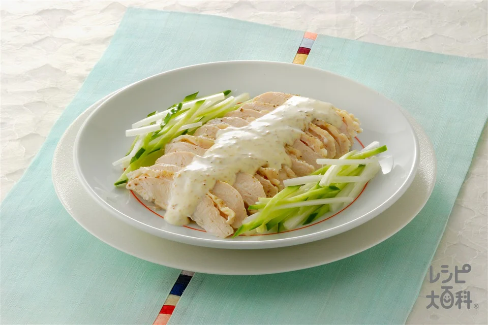 蒸し鶏の冷製 マヨネーズソース