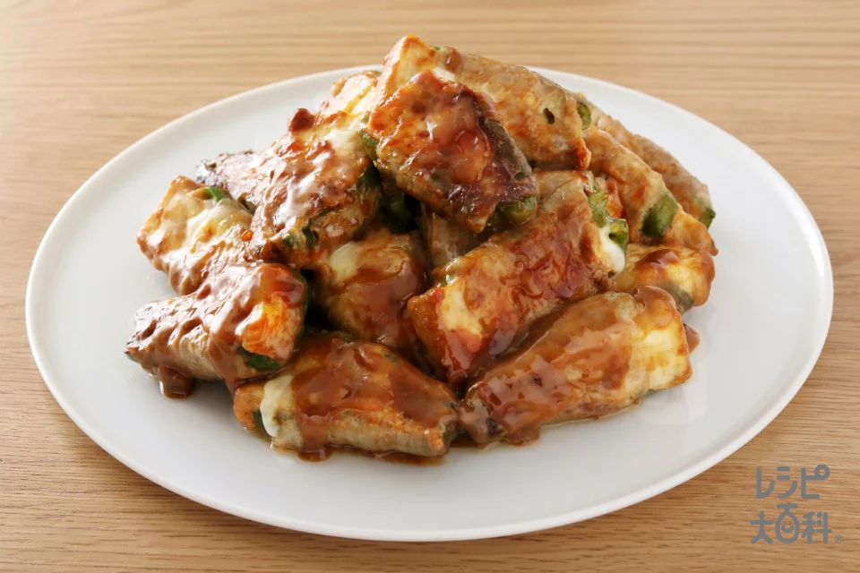 チーズとろ~り♪厚揚げピーマンの肉巻き