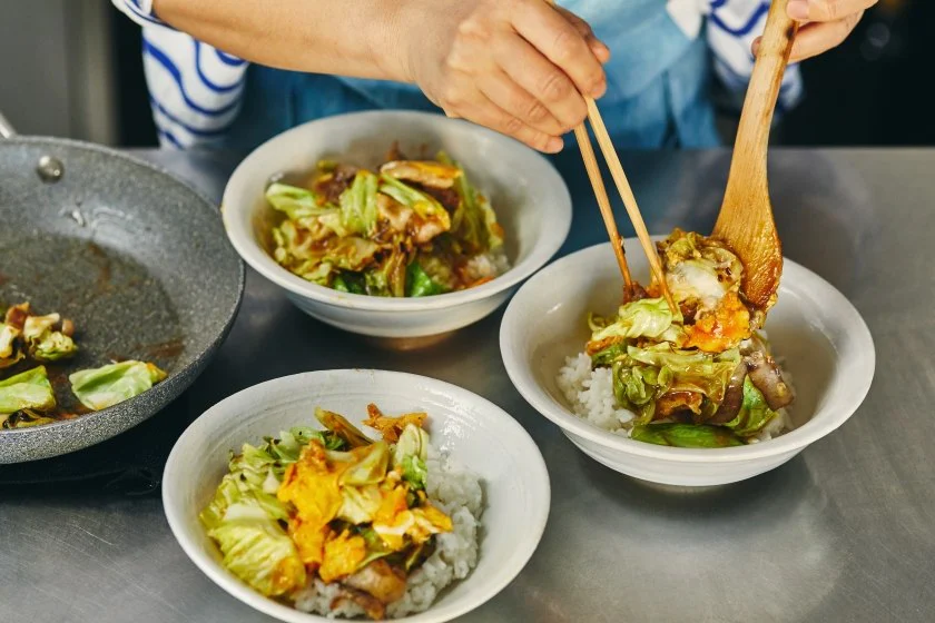 とろ卵豚キャベツ丼のつくり方_5_1