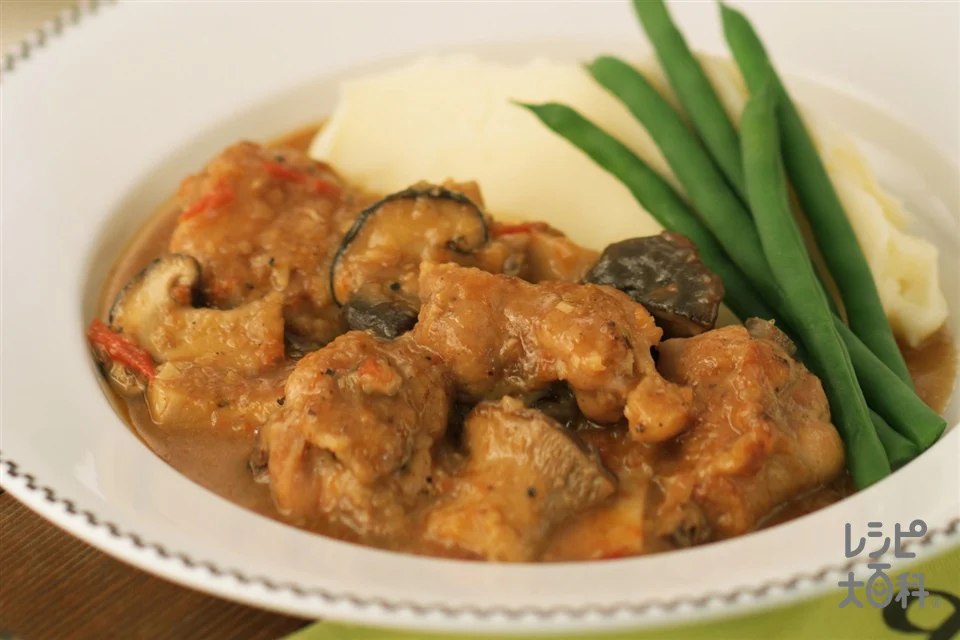 きのこと鶏肉のビール煮