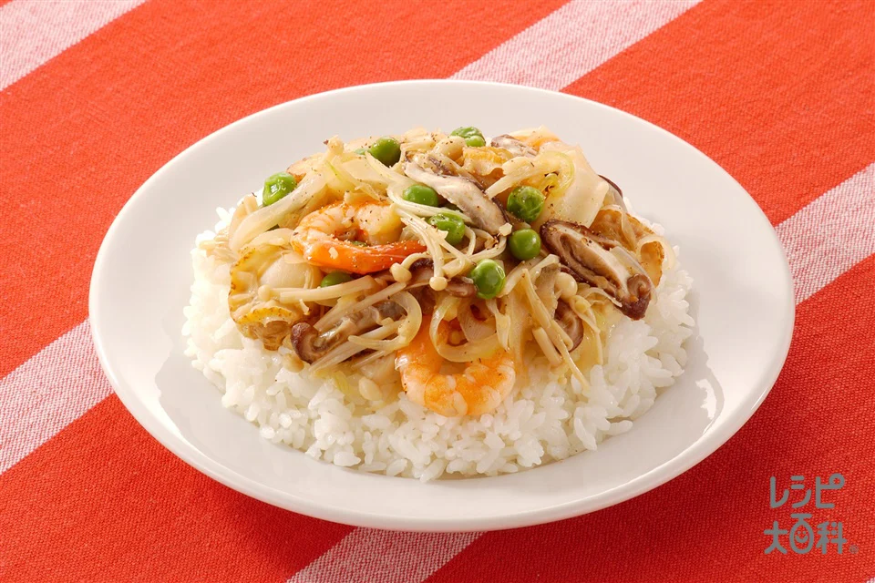 きのことシーフードミックスのせ丼