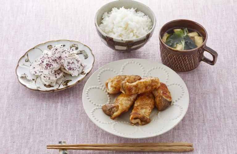 とろとろ肉巻き献立
