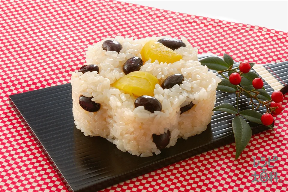 黒豆と栗のおこわ