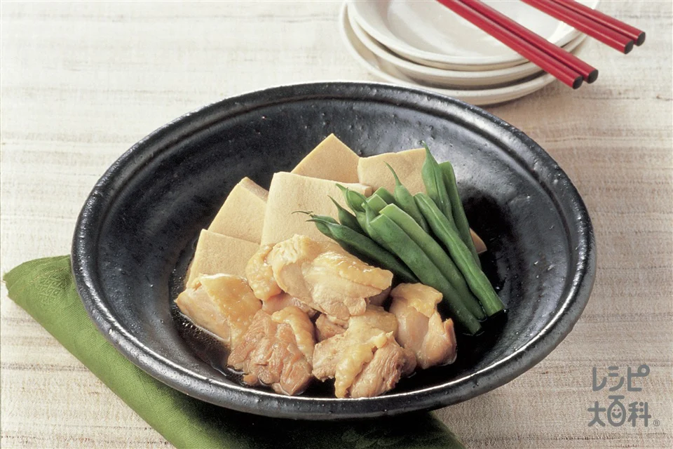 田舎風鶏と高野豆腐の煮もの