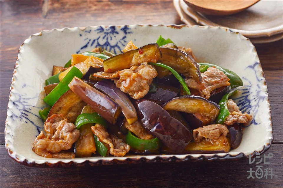 なすと豚肉の豆板醤炒め