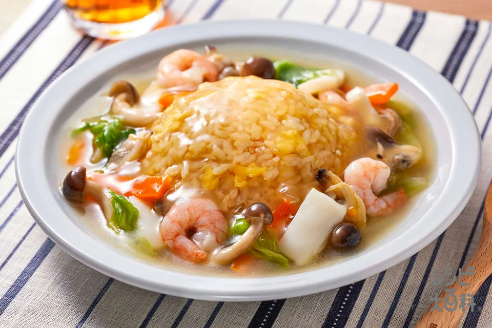 海鮮だしのあんかけ炒飯