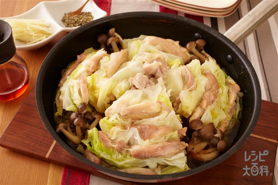 キャベツで簡単!鶏だし蒸し鍋