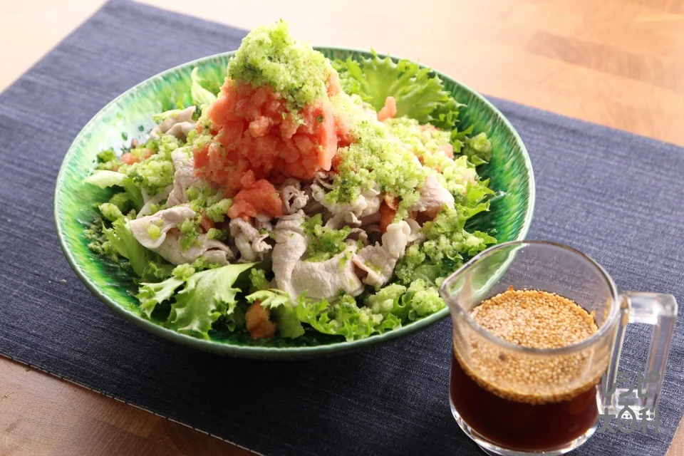 冷凍夏野菜のすりおろし豚しゃぶ