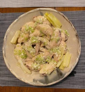 最近作った蒸し煮料理 手羽蒸しねぎソースがけ