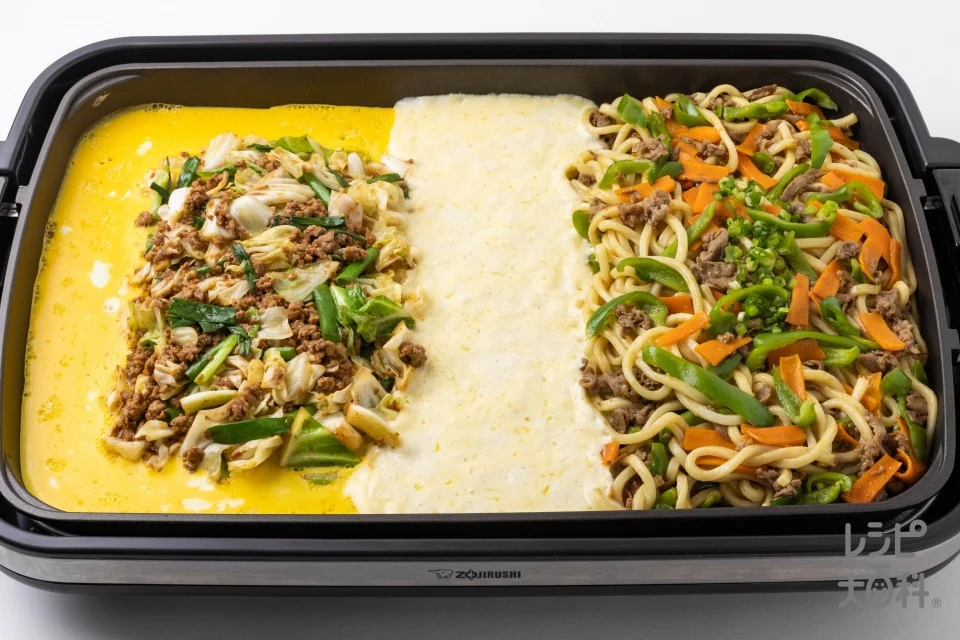 とろ~り卵の肉みそキャベツ × 和風カレー焼うどん