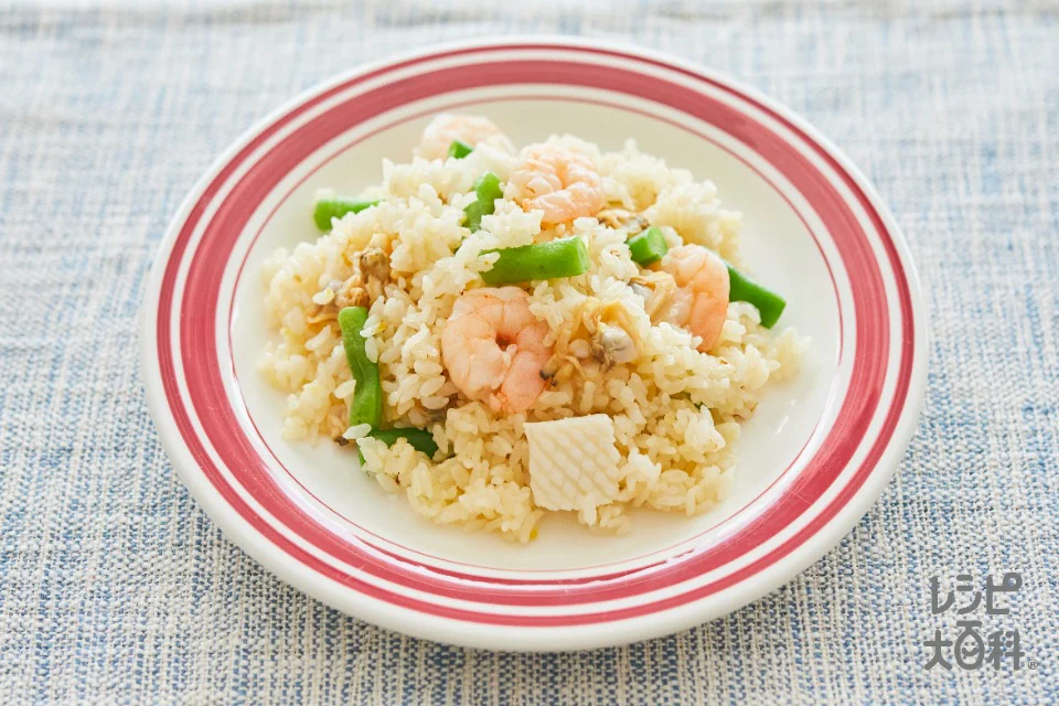 シーフードミックスでつくる炊飯器パエリア